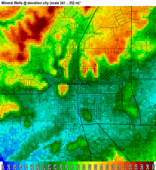 Mineral Wells elevation map