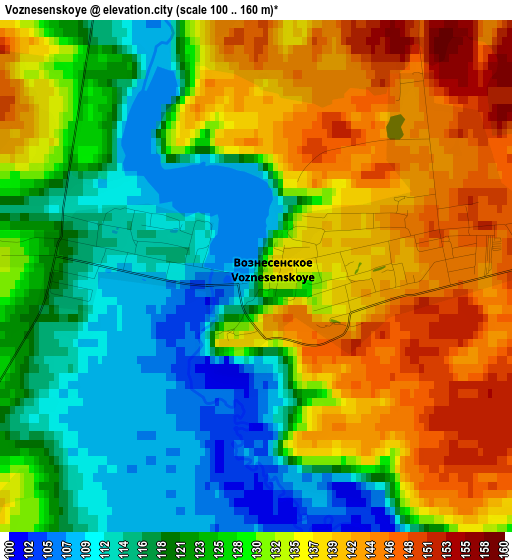 Voznesenskoye elevation map