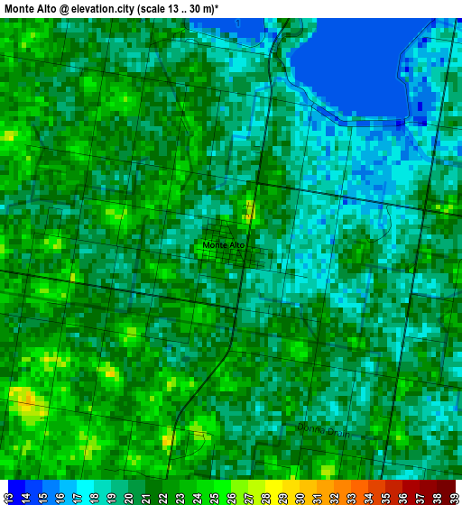 Monte Alto elevation map