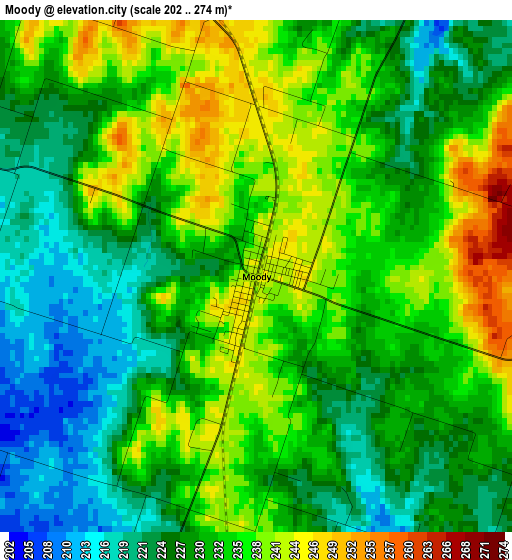 Moody elevation map