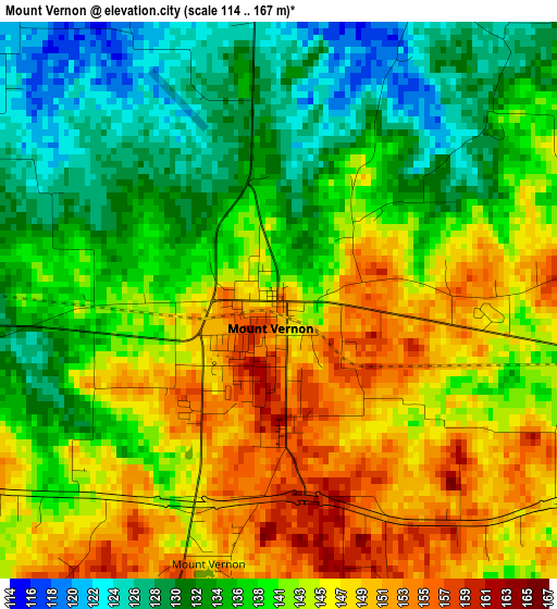 Mount Vernon elevation map