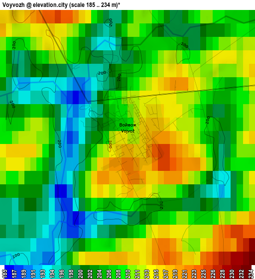 Voyvozh elevation map