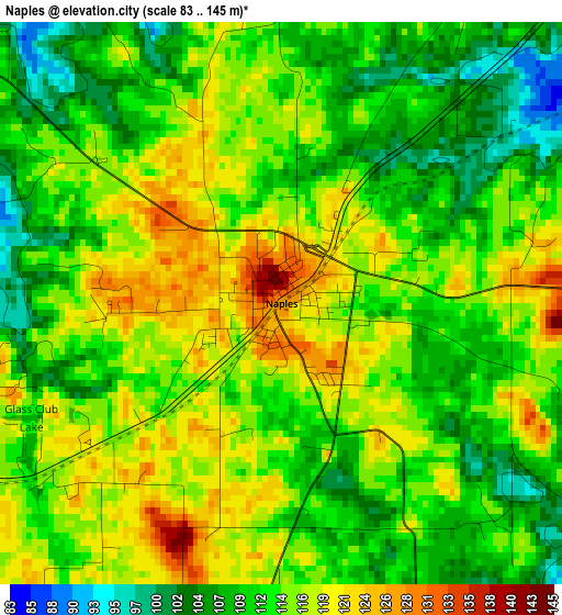 Naples elevation map