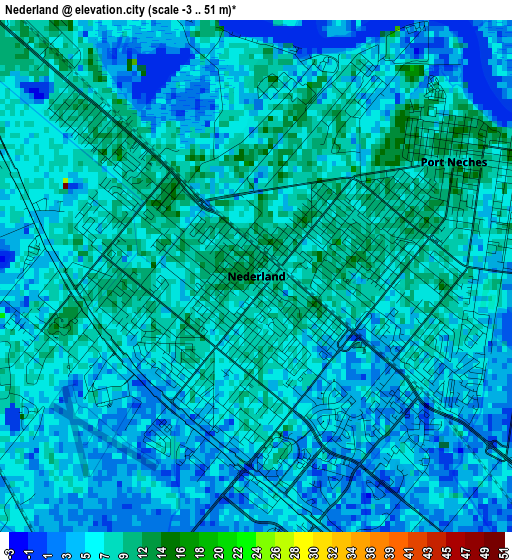 Nederland elevation map