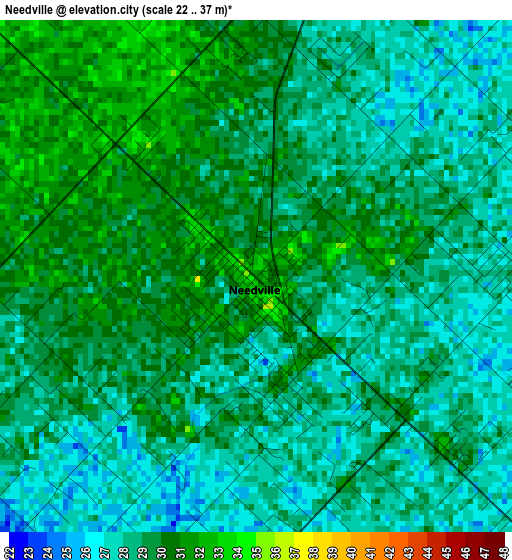 Needville elevation map