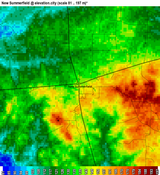 New Summerfield elevation map