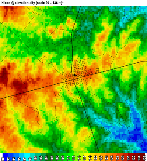 Nixon elevation map