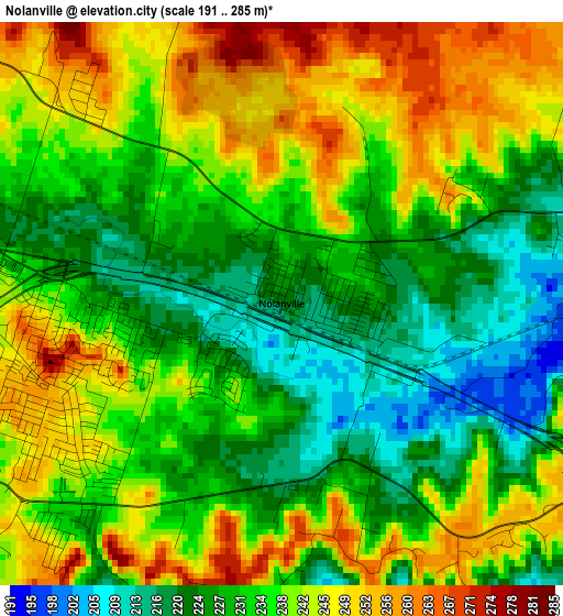 Nolanville elevation map