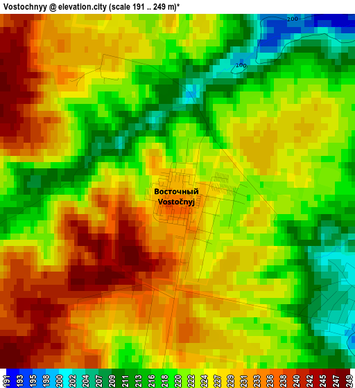 Vostochnyy elevation map