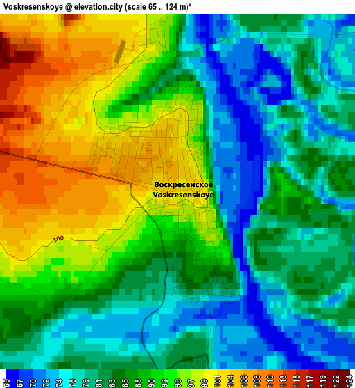 Voskresenskoye elevation map
