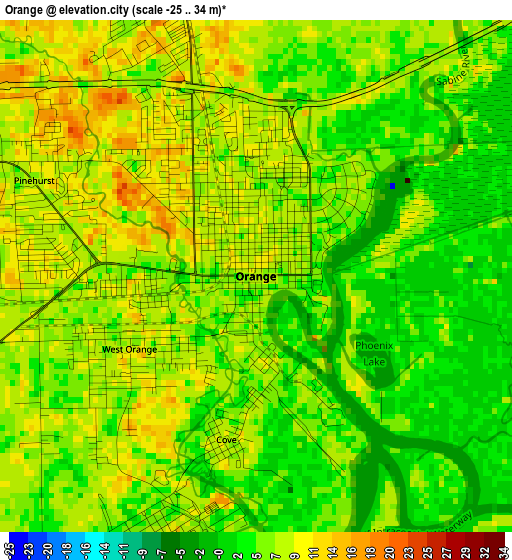 Orange elevation map