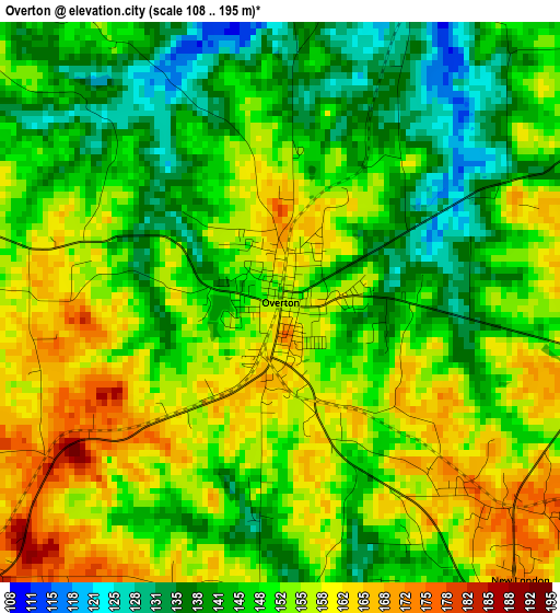 Overton elevation map