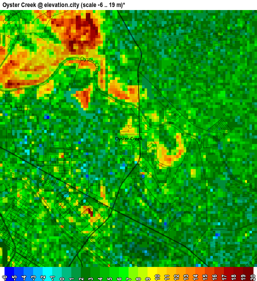 Oyster Creek elevation map