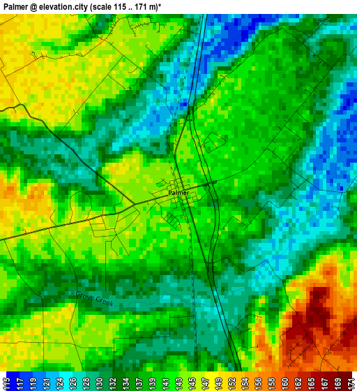 Palmer elevation map