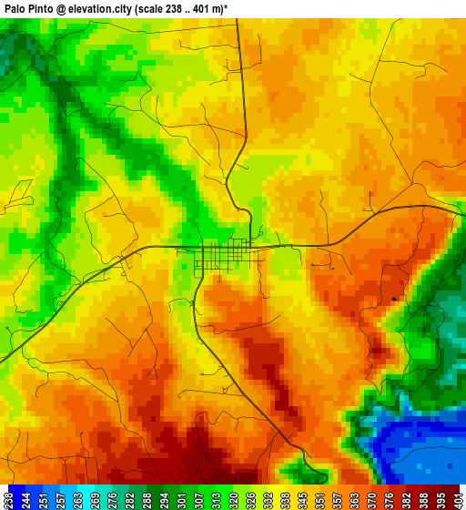 Palo Pinto elevation map