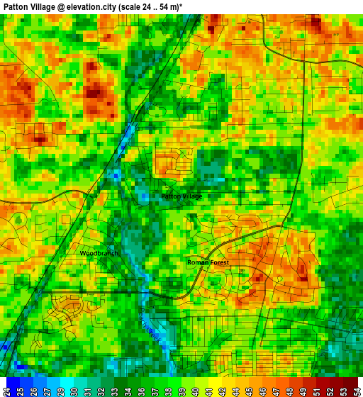 Patton Village elevation map