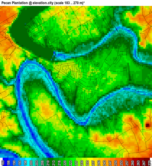 Pecan Plantation elevation map