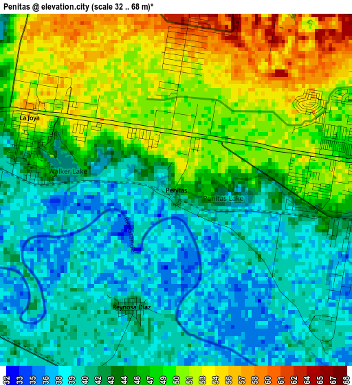 Penitas elevation map