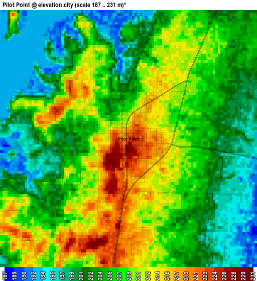 Pilot Point elevation map