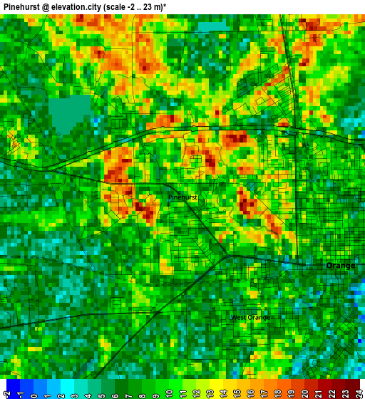 Pinehurst elevation map