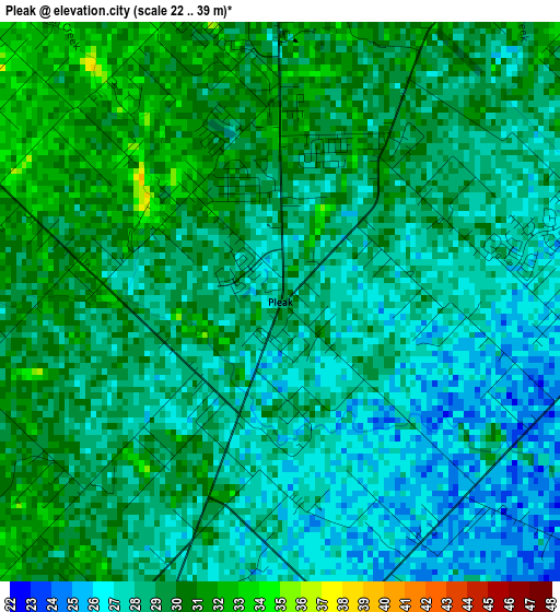 Pleak elevation map