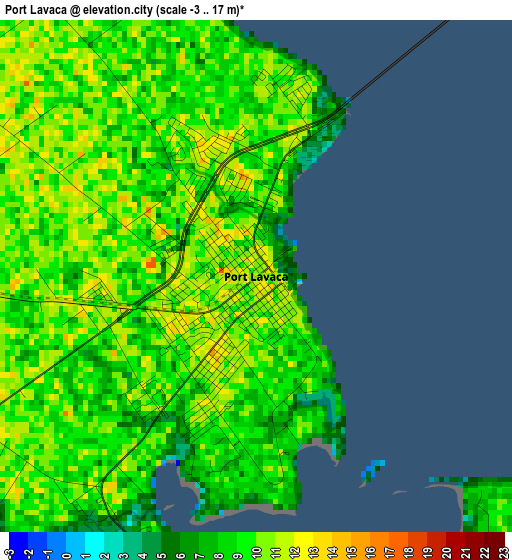 Port Lavaca elevation map