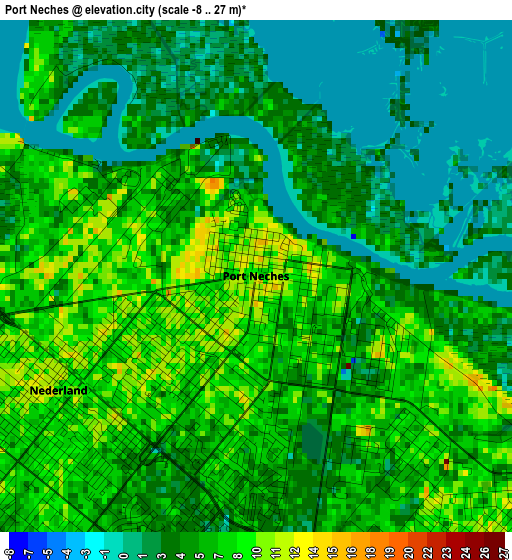 Port Neches elevation map