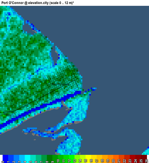 Port O'Connor elevation map