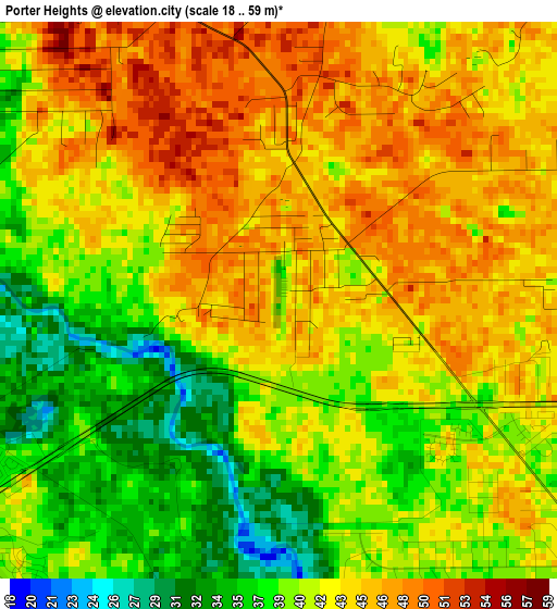 Porter Heights elevation map