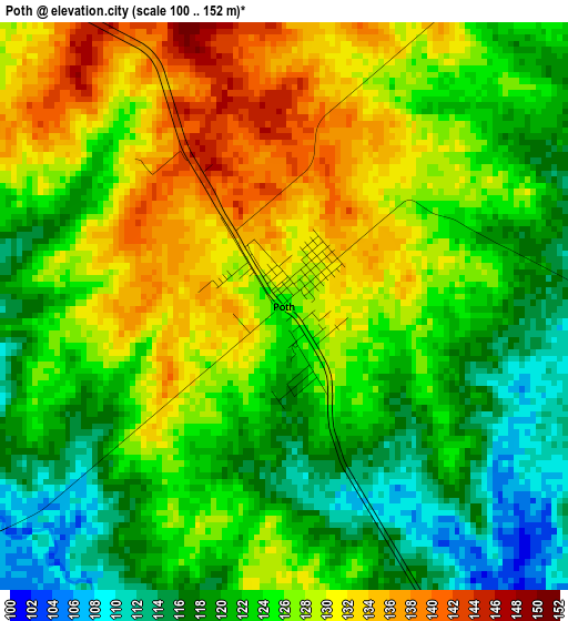 Poth elevation map