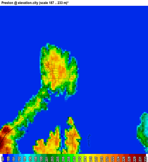 Preston elevation map