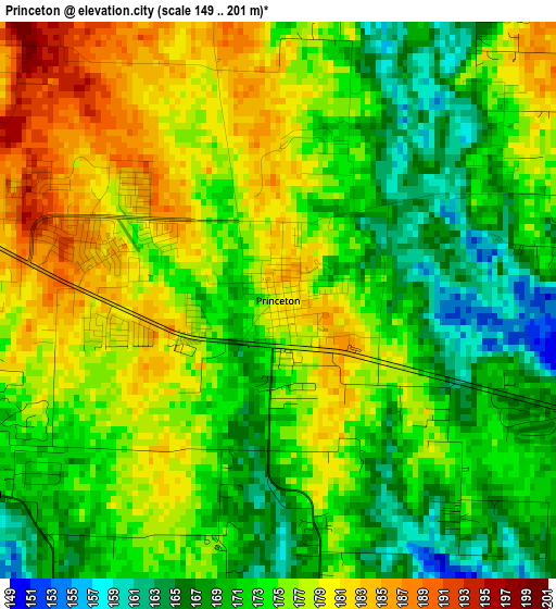 Princeton elevation map