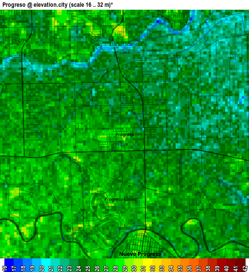 Progreso elevation map