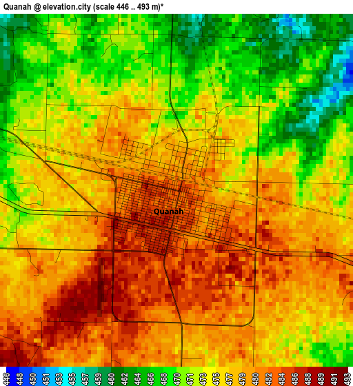 Quanah elevation map