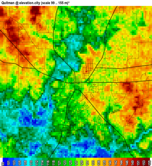 Quitman elevation map