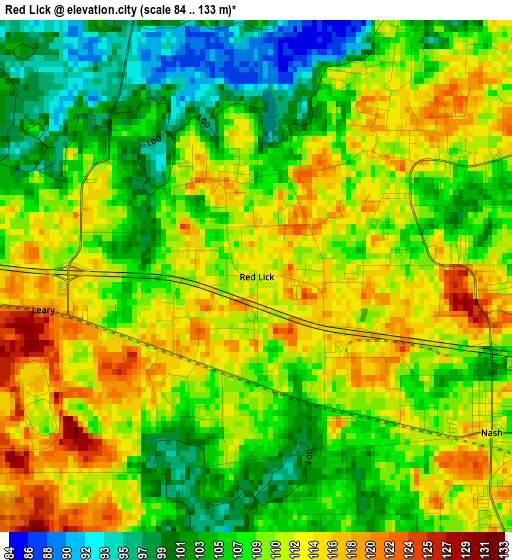 Red Lick elevation map