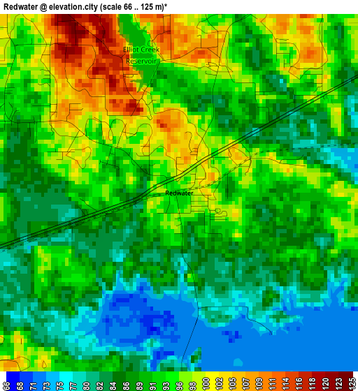 Redwater elevation map