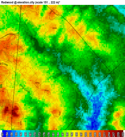 Redwood elevation map