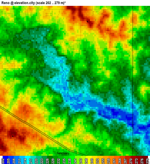 Reno elevation map