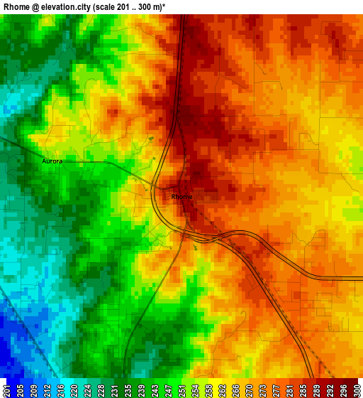 Rhome elevation map