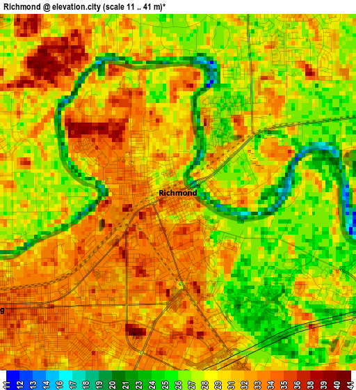 Richmond elevation map