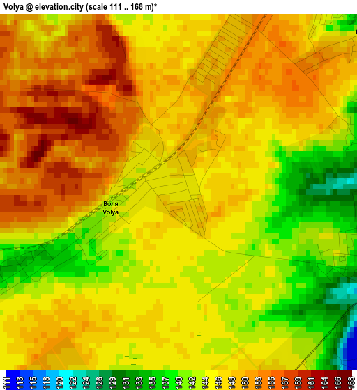 Volya elevation map