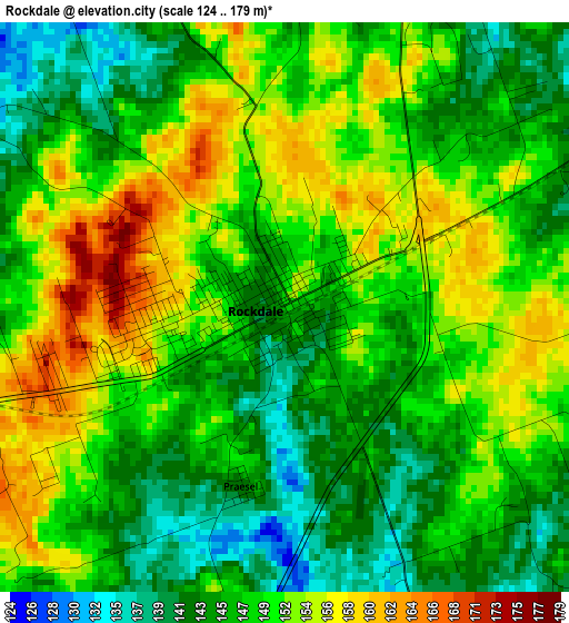 Rockdale elevation map