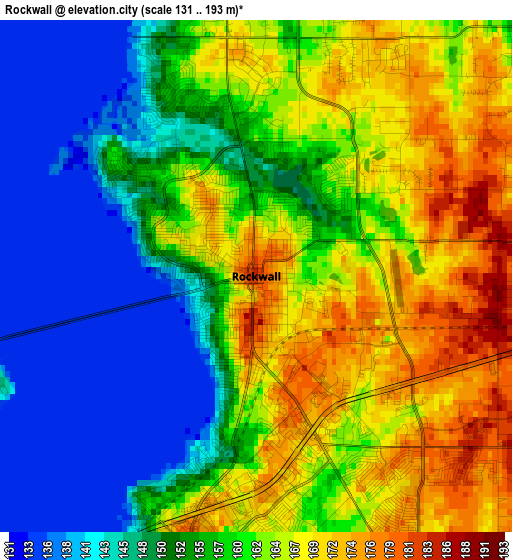 Rockwall elevation map