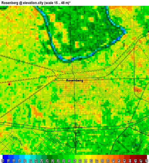 Rosenberg elevation map