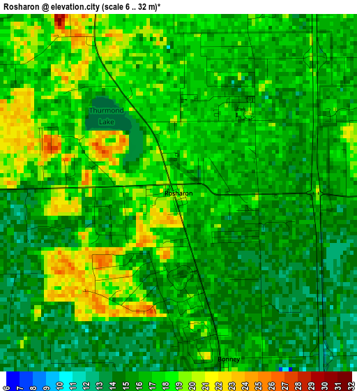 Rosharon elevation map