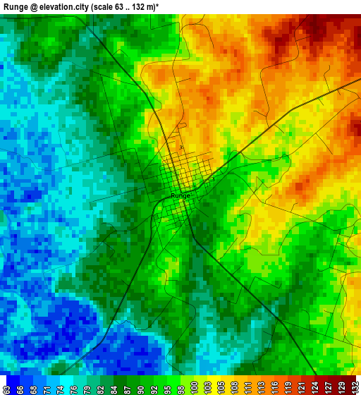 Runge elevation map