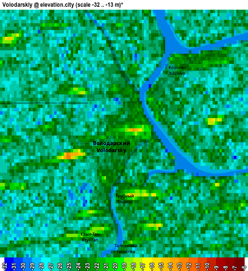 Volodarskiy elevation map