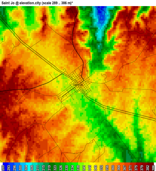 Saint Jo elevation map