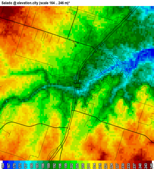 Salado elevation map